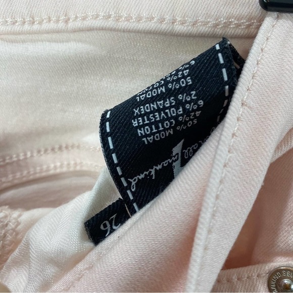 7FOR ALL MANKIND PALE PINK SIZE 26 RAW HEM SKINNY JEANS - Picture 7 of 7